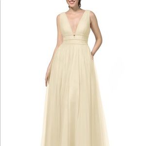 Tulle bridesmaid dress in champagne/nude